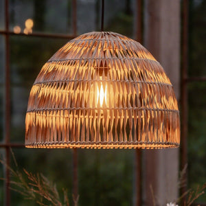 B-Ware PR Home Außenhängelampe Lace Naturfaser Steckerkabel Ø46cm Leuchte Lampe Licht