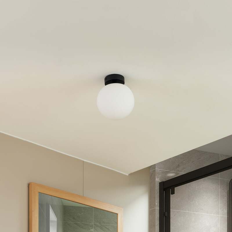Lucande Deckenlampe Bidolo LED Lampe dimmbar schwarz IP44 Ø15cm 17,7cm hoch - 4251911776348