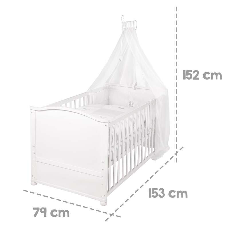 roba Komplettbettset Babybett Set Fox & Bunny weiß 70x140cm Bettwäsche Matra688 - 4005317286785