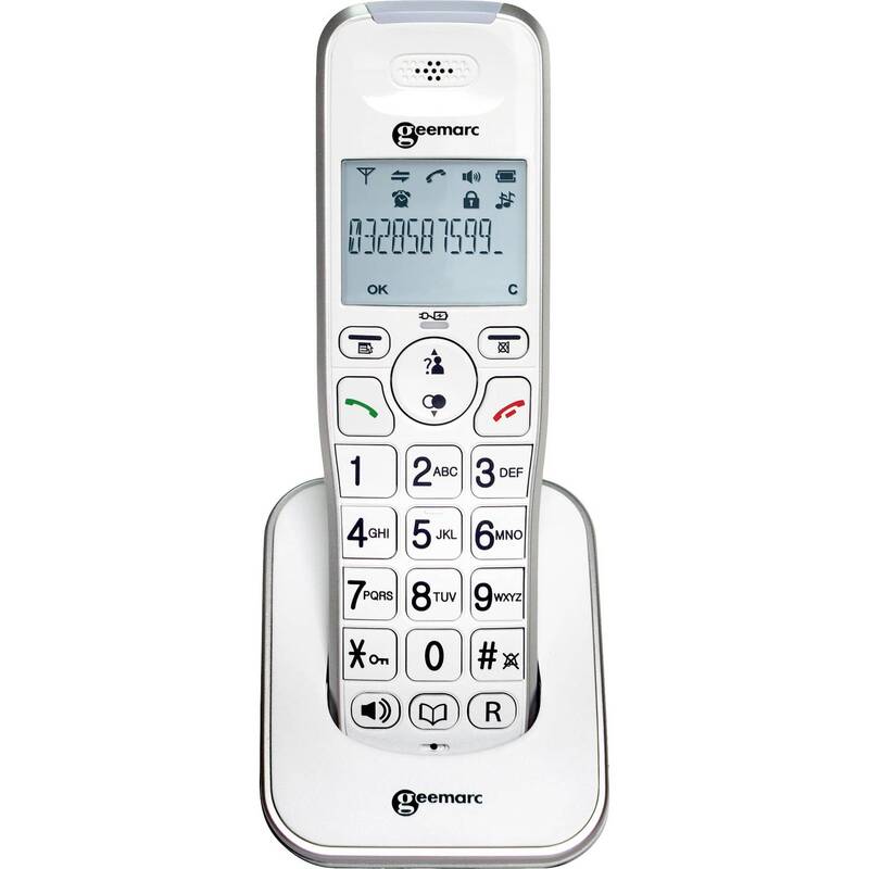Geemarc AMPLIDECT 295 AD Schnurloses Seniorentelefon Beleuchtetes Display Weiß - 3521350008548