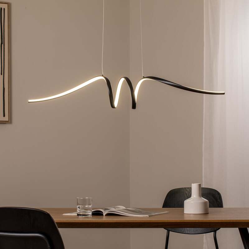 milagro lighting Hängeleuchte Pendelleuchte LED Loop Metall schwarz chrom - 5902693715771