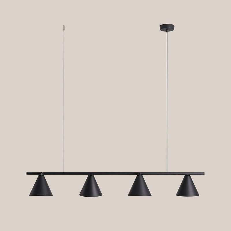 ALDEX Hängeleuchte Lampe Pendelleuchte schwarz Metall 4-flammig Kegel Leuchte - 5904798657260