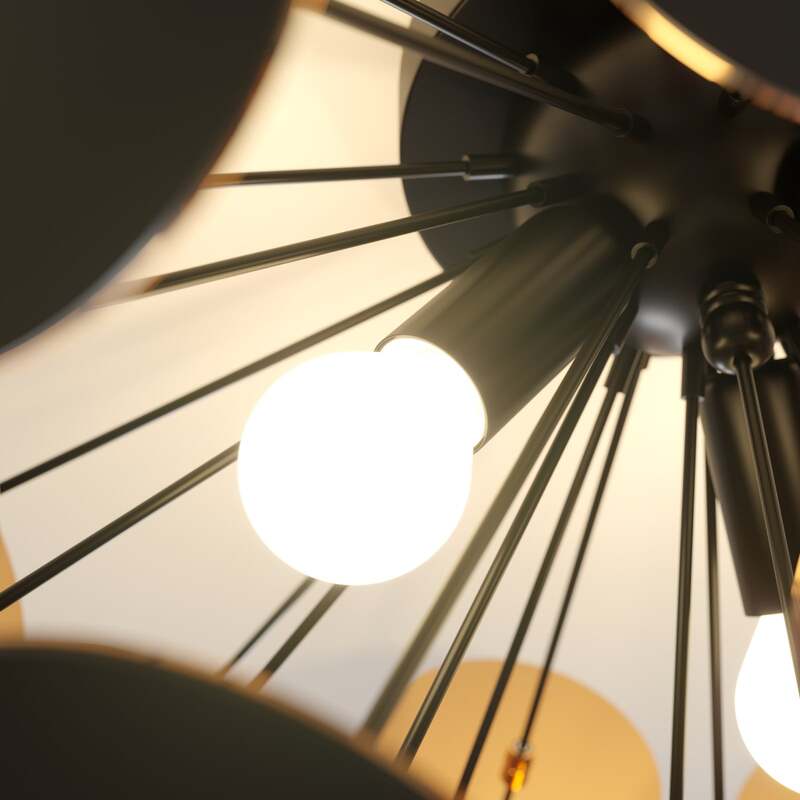 Lindby Deckenlampe Kinan LED E14 Leuchte dimmbar schwarz gold Ø 54 cm 3-flammig - 4251096527834
