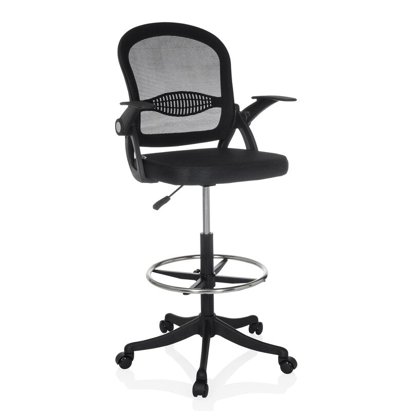 hjh OFFICE Counterstuhl Naluro Work Stoff Netzstoff abklappbare Armlehnen Stuhl - 4064323130895