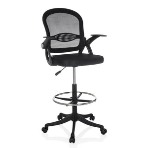 B-Ware hjh OFFICE Counterstuhl Naluro Work Stoff Netzstoff abklappbare Armlehnen Stuhl