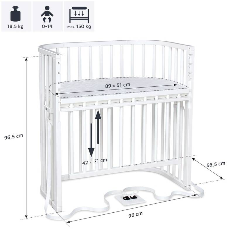 babybay Boxspring Comfort Plus Weiß Beistellbett für Boxspringbetten 150 kg - 2000578978204