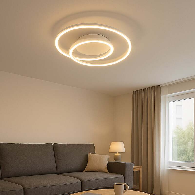 FISCHER & HONSEL Deckenlampe HOLY LED Leuchte dimmbar creme Ø49cm Fernbedienung - 4003694215428