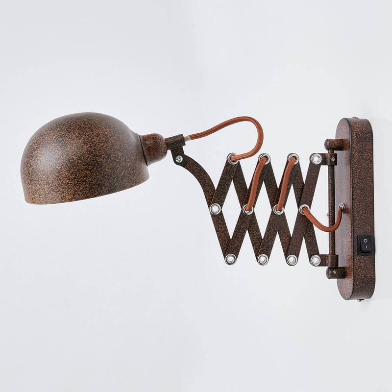 Lindby Scherenarm-Wandleuchte Curtis Wandleuchte Lampe Leselampe E27 rostfarben - 4251096551112
