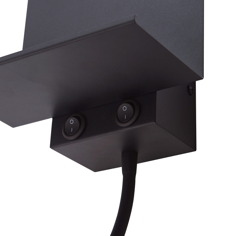 Lindby Wandleuchte Thorid LED Wandlampe USB Leselampe schwarz 3000K 45cm - 4251911772302