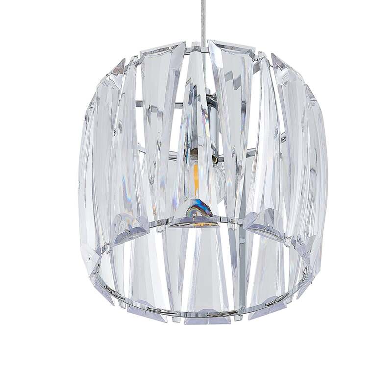 Lindby Hängelampe Hängeleuchte Sofia LED Pendelleuchte dimmbar chrom klar 107cm - 4251911708257