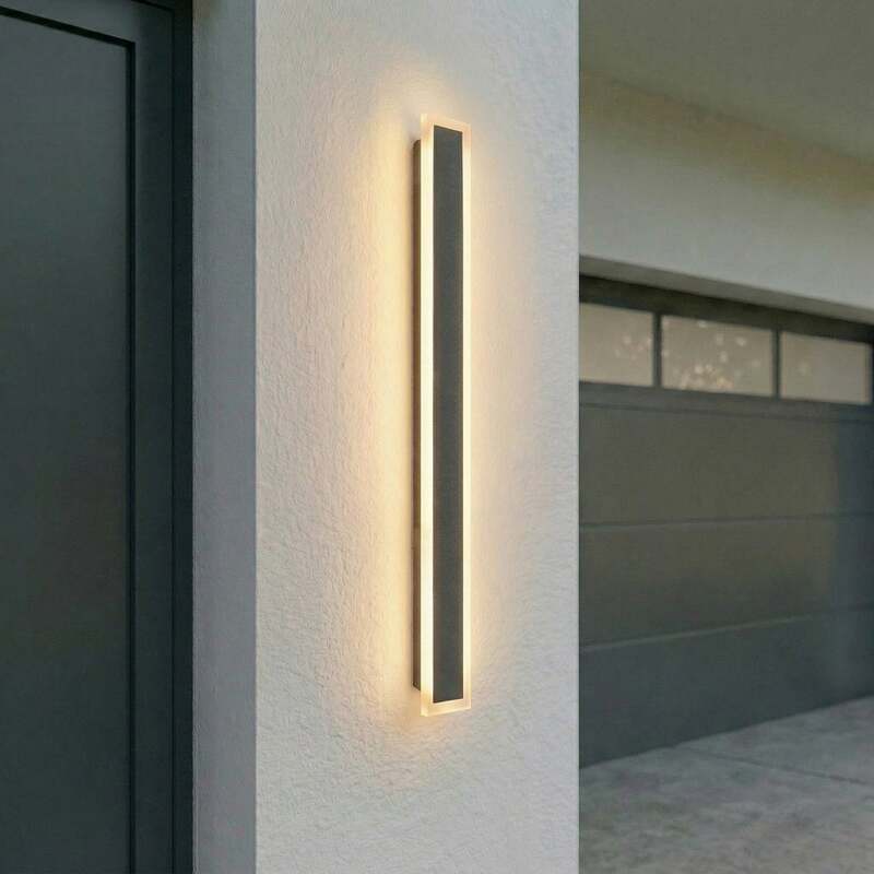 Lucande Außenwandleuchte Ilora LED Gartenlampe schwarz 100cm CCT IP65 4080lm - 4255830910500