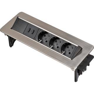 Brennenstuhl 1396200113 Tischsteckdose 3fach Tisch Einbau Steckdose mit USB - 4007123656660
