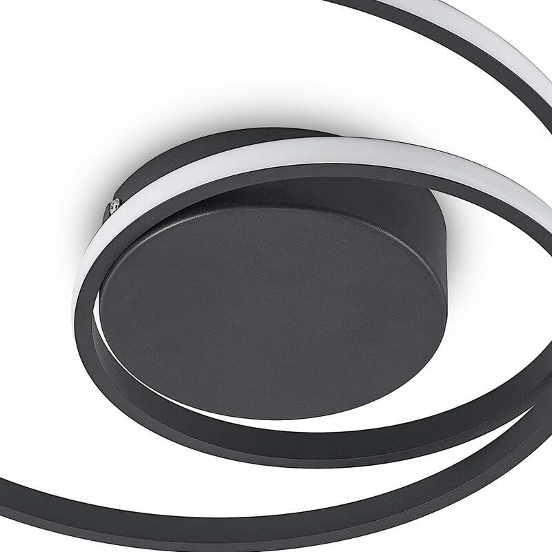 LED Deckenleuchte Lampe Youna schwarz Lindby Alu dimmbar Lichtspender Deckeneuch - 4251096591033