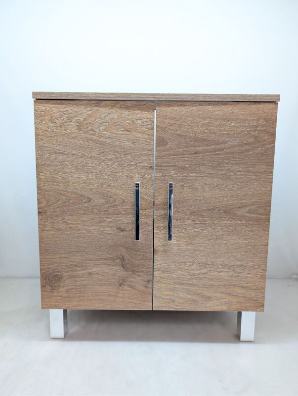 Waschtischunterschrank Walnuss-Dekor 60,2x38,5x56cm Badschrank Stauraum 2 Türen - 4007874152831