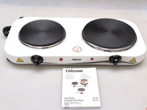 Tristar Doppel-Kochplatte Elektrokochplatte 1000W 1500W tragbar weiß kompakt