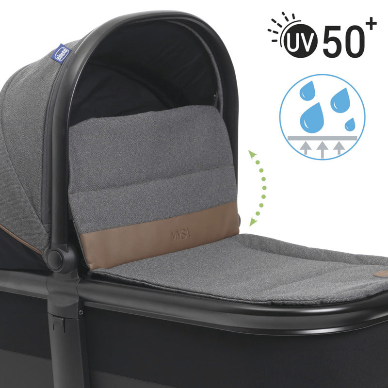 chicco Mysa Babytrage Tragesystem Light Black Satin Schwarz für Neugeborene - 8058664163823