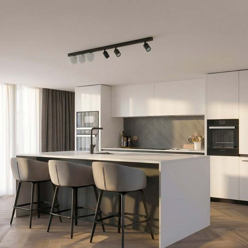 Deckenleuchte Lampe Vox Glas Schwarz Wohnzimmer Esszimmer Küche Flur 6-flamm824 - 5906135100033