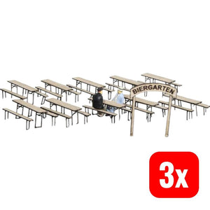 B-Ware MBZ 80268 H0 Biergartenausstattung Bausatz, Unbemalt