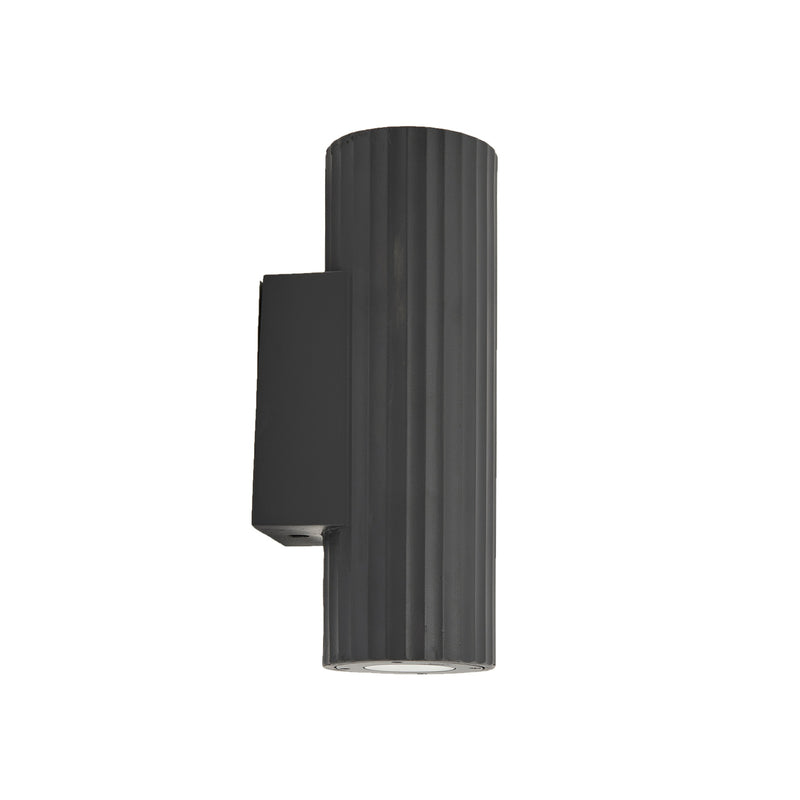 Lindby Außenwandleuchte Christa grau Beton 25 cm Riffel Wandlampe Lampe Leuchte - 4251911786088