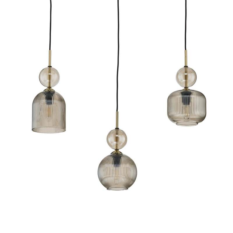 TK Lighting Hängelampe Sophia LED Pendelleuchte dimmbar schwarz grau 65cm - 5906135110421