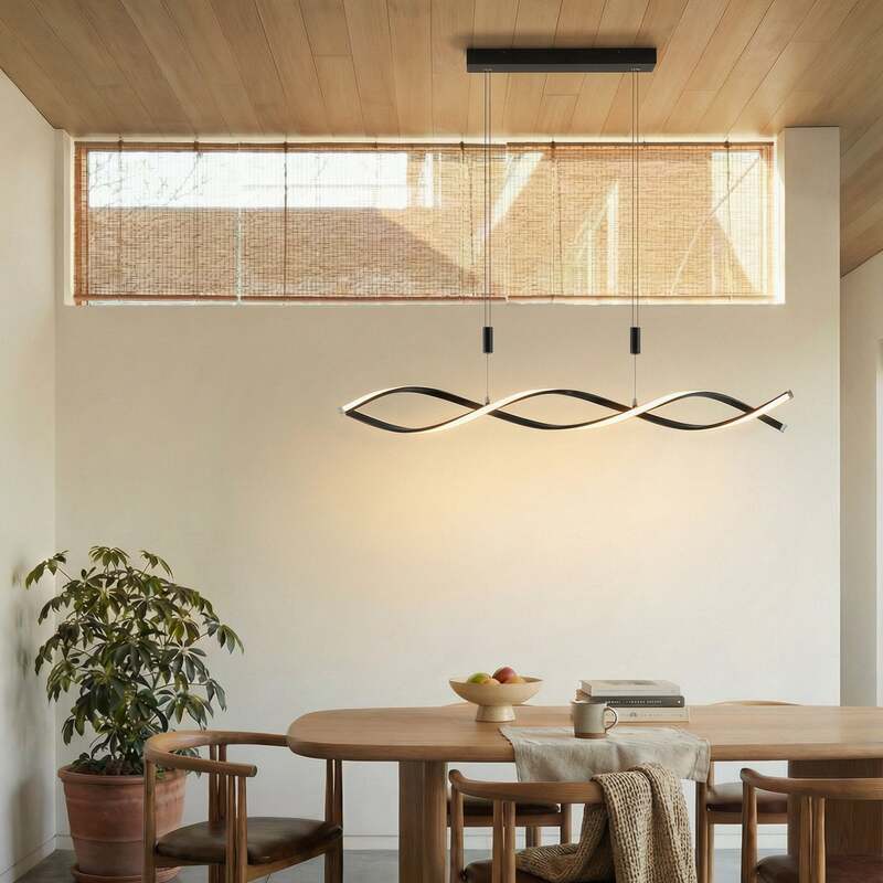 Lindby Hängeleuchte Pendelleuchte Welina LED dimmbar schwarz 107cm verstellbar - 4251096597257