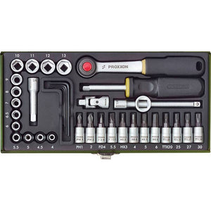 B-Ware PROXXON Steckschlüsselsatz metrisch 1/4" 36-teilig Chrom-Vanadium Stahl 23080