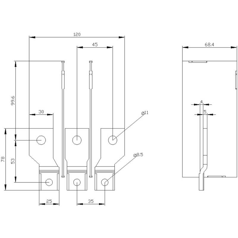 Siemens Anschlusszubehör 3VA9263-0QC00 Verbindungselemente 120x68.4mm - 4042949007067