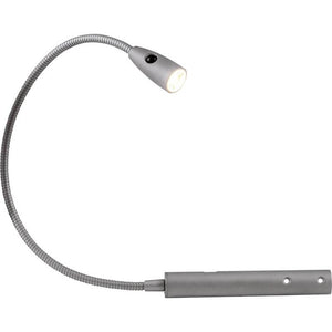 B-Ware LED-Nachttischlampe BERTA 1.5W Warmweiß Flexarm Silber Heitronic 40cm