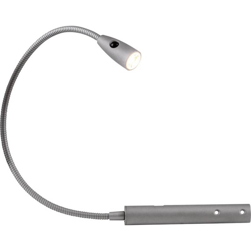 LED-Nachttischlampe BERTA 1.5W Warmweiß Flexarm Silber Heitronic 40cm - 4002940277456