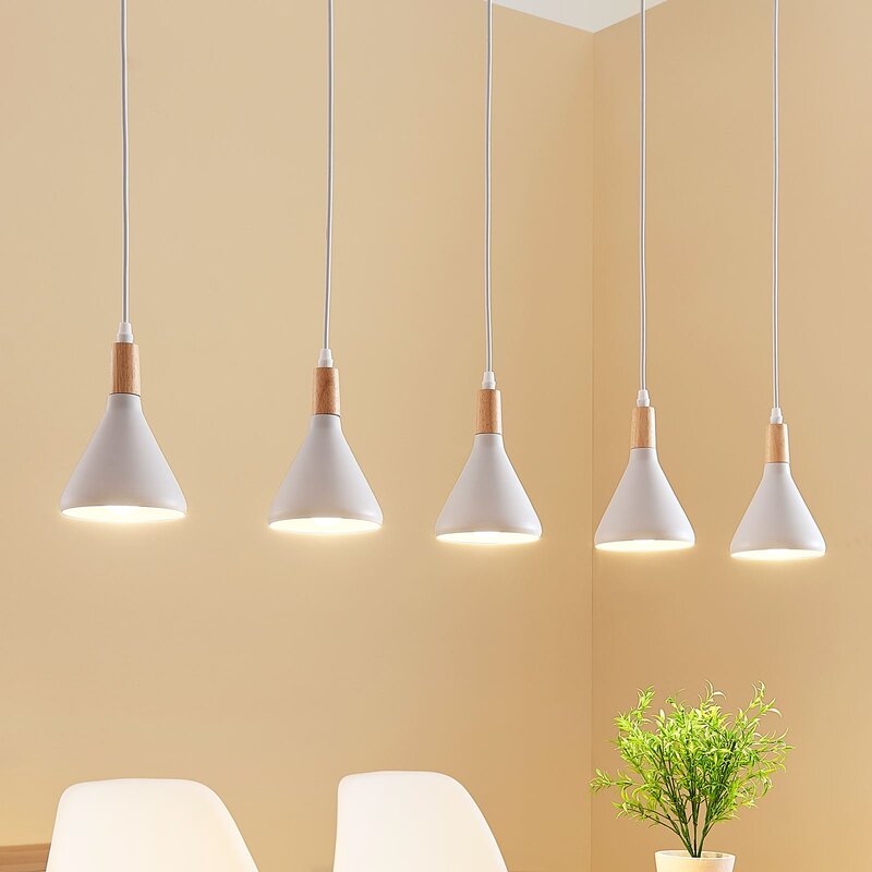 Lindby LED-Pendelleuchte Arina Hängeleuchte Deckenlampe Lampe Weiß 5-flammig LED - 4251096546972