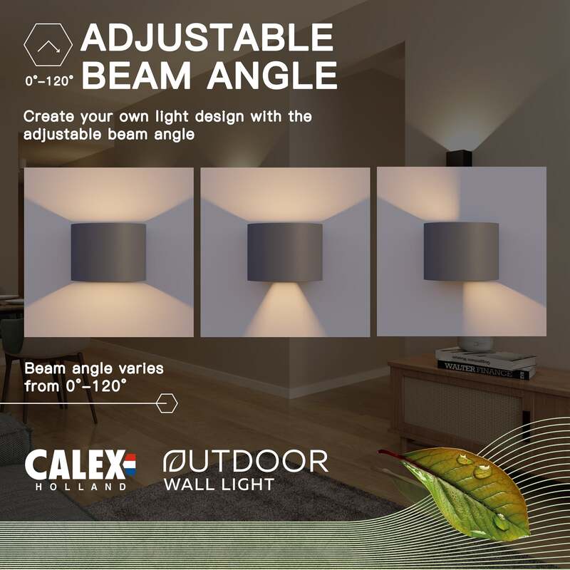 Calex Außenwandleuchte Gartenlampe Oval LED Wandleuchte anthrazit 10x11,5cm - 8712879161752