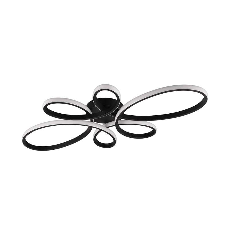 Trio Lighting Deckenleuchte Lampe LED Fly schwarz matt geschwungen dimmbar moder - 4017807600865