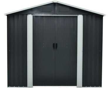 Pergart Metallgerätehaus Grau-Creme 3,66 m² Gartenhaus Aufbewahrung 206cm hoch - 4005717207441