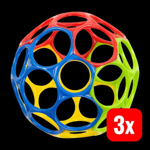3x B-Ware Oball Ball Greifball Spielzeug Classic Baby Spielzeug rot blau grün gelb 10 cm