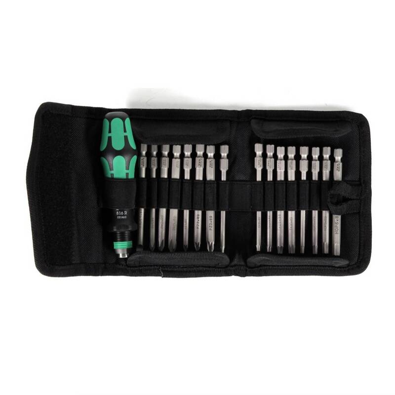 Wera Bit-Schraubendreher Kraftform Kompakt KK 60 17-tlg. mit Tasche 1/4" 6,3mm - 4013288096289