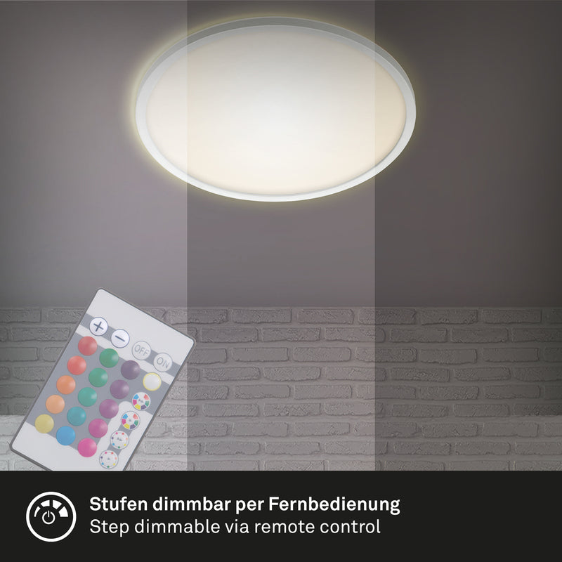 Briloner LED Deckenlampe RGBW Leuchte Slim Ø42cm dimmbar weiß Kunststoff 2700lm - 4002707385172