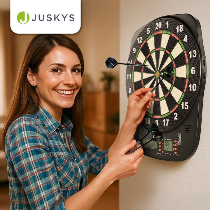 Elektronische Dartscheibe E-Dartscheibe LCD-Display USB-C Anschluss 18 Pfeile - 4262437186542