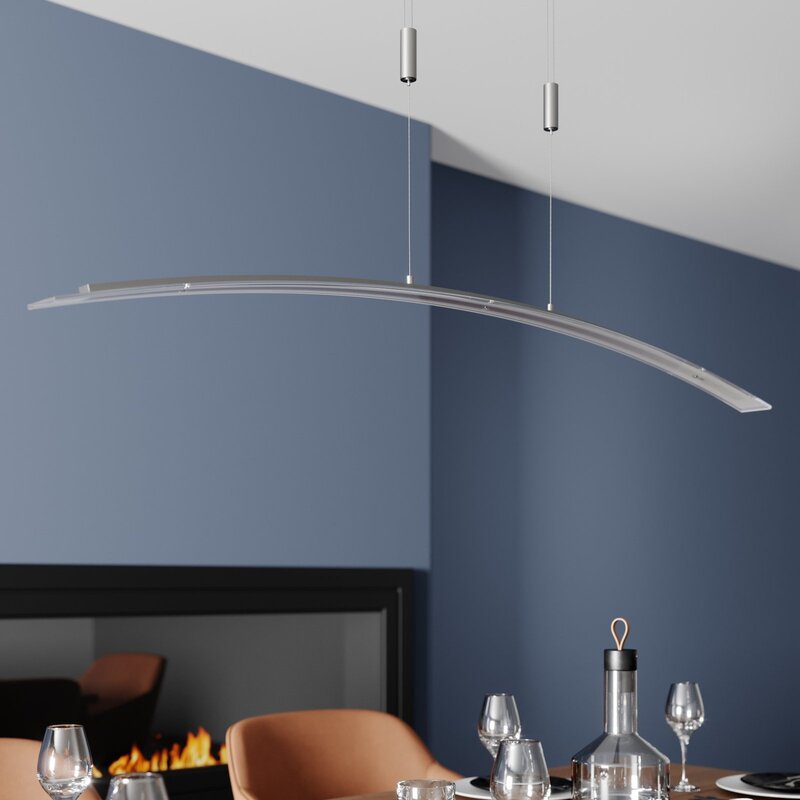 Lindby Pendelleuchte Hängeleuchte LED Manon Glas Metall höhenverstellbar grau - 4251096527865