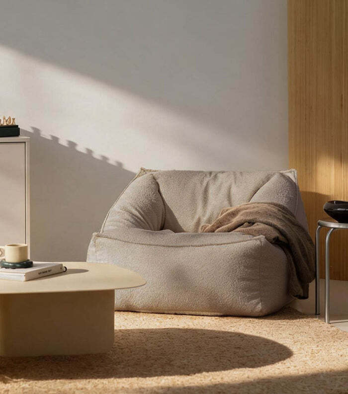mokebo Sitzsack Bouclé Snug Sessel Relaxsessel Braun Made in Germany bequem - 4262436129649