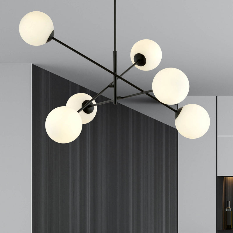 Deckenleuchte Linear schwarz/opal sechsflammig Deckenlampe Lampe SIEHE TEXT/FOTO - 5901738923591