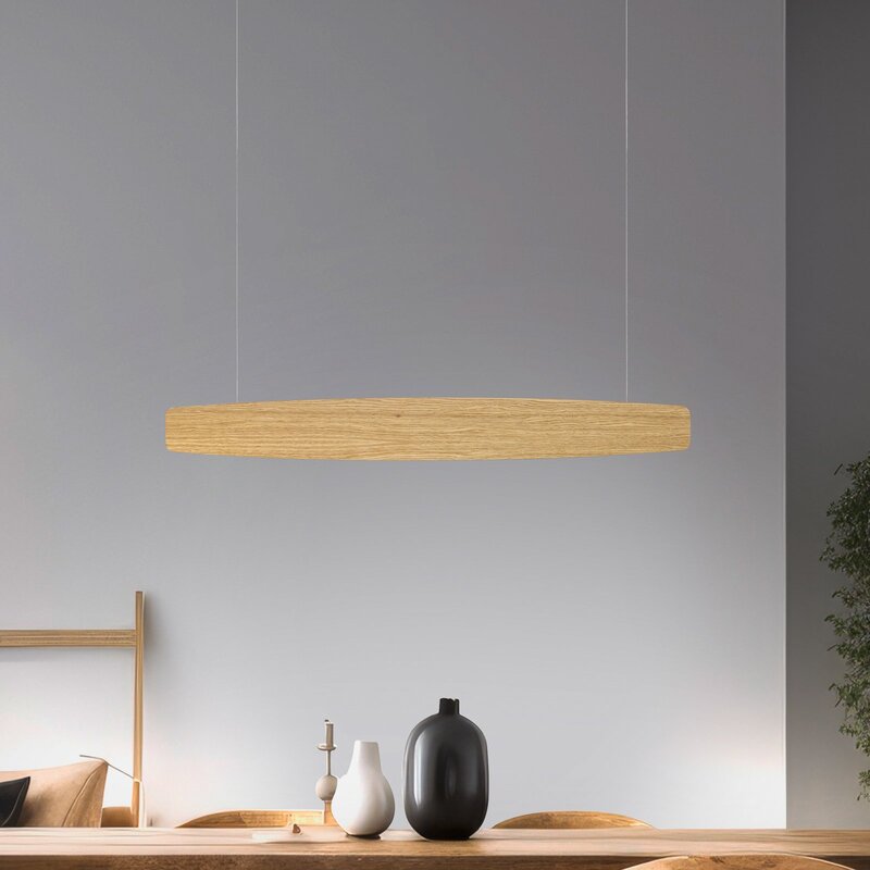 Quitani Pendelleuchte Hängeleuchte LED Holz Eiche warmweiß Esszimmer Wohnzimmer - 4251911763751