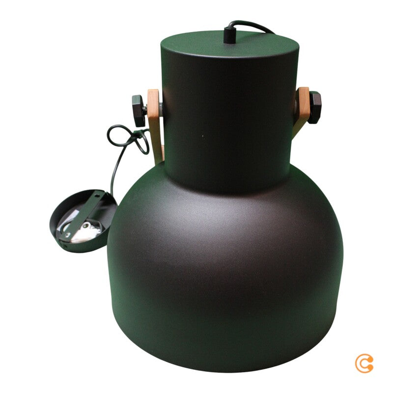 JUST LIGHT Pendelleuchte Lampe Hängelampe schwarz CUP 2 1x E27 Akazienholz - 4043689000714