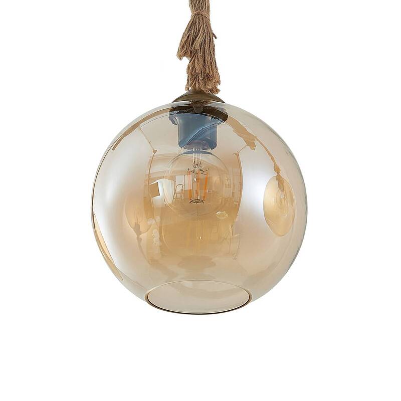 Lucande Mevan Hängeleuchte Pendelleuchte Deckenlampe Lampe Holzbalken amber212 - 4251911711295