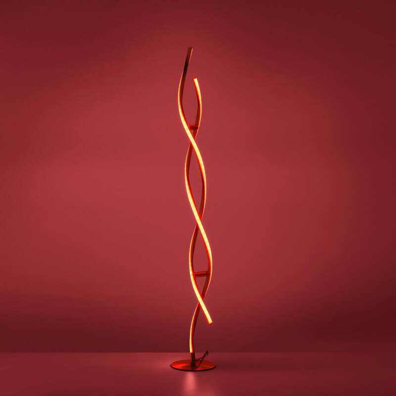 LOLA Smart Stehleuchte Swing LED Lampe dimmbar RGB Farbwechsel silber 140cm - 4043689978099