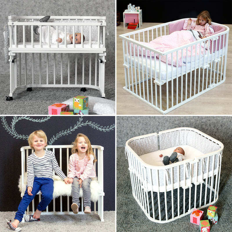 Babybay Baby Beistellbett Babybett Boxspring Liegefläche 51 x 89 cm Buche weiß - 4260095222459