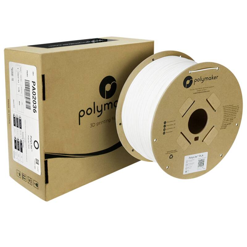 Polymaker PolyLite PLA 1.75 mm 3000 g Weiß hohe Steifigkeit Filament - 6938936712466