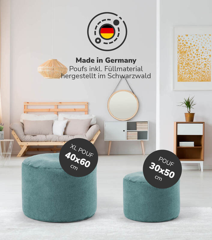 mokebo Indoor Pouf Der Ruhepouf' leichter Hocker Sitzpouf Beistelltisch Petrol - 4260669187511