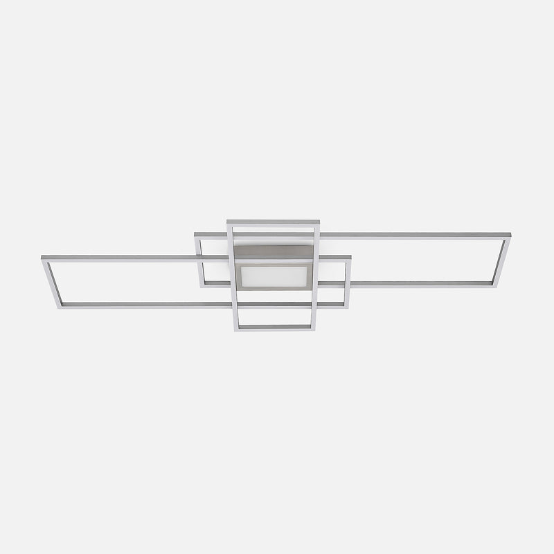Lindby Deckenleuchte Caitlin LED Lampe dimmbar nickel CCT Fernbedienung 105x42cm - 4251096595598