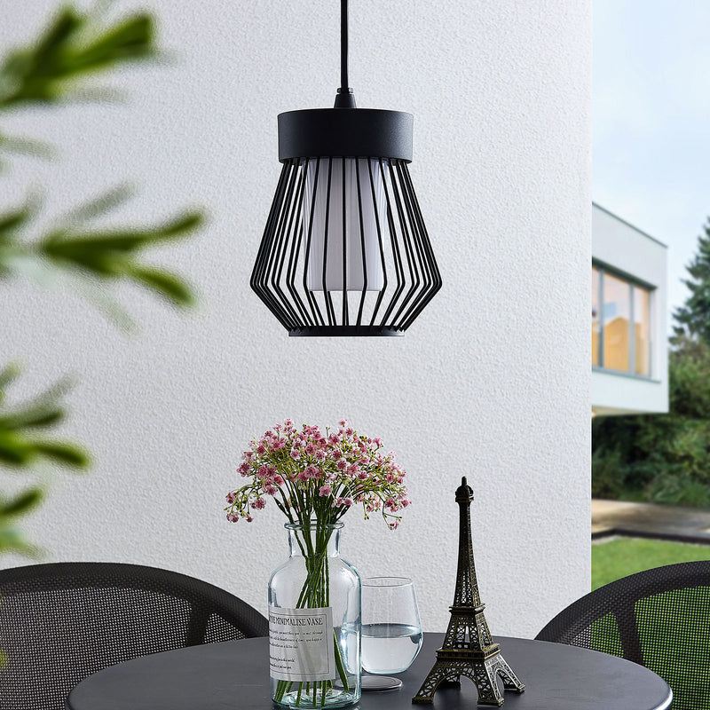 Lindby Außenpendelleuchte Vajana LED Gartenlampe dimmbar schwarz IP44 Ø19cm 80cm - 4251096562958