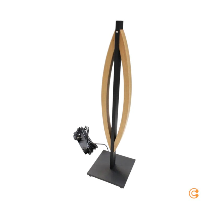 Quitani Tischleuchte Tischlampe LED Kiera Eiche Schwarz Aluminium Wohnzimmer595 - 4251911769159